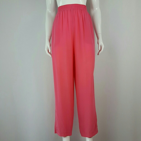 Vintage Pants - HELD Vintage Pink Silk Crepe Pants